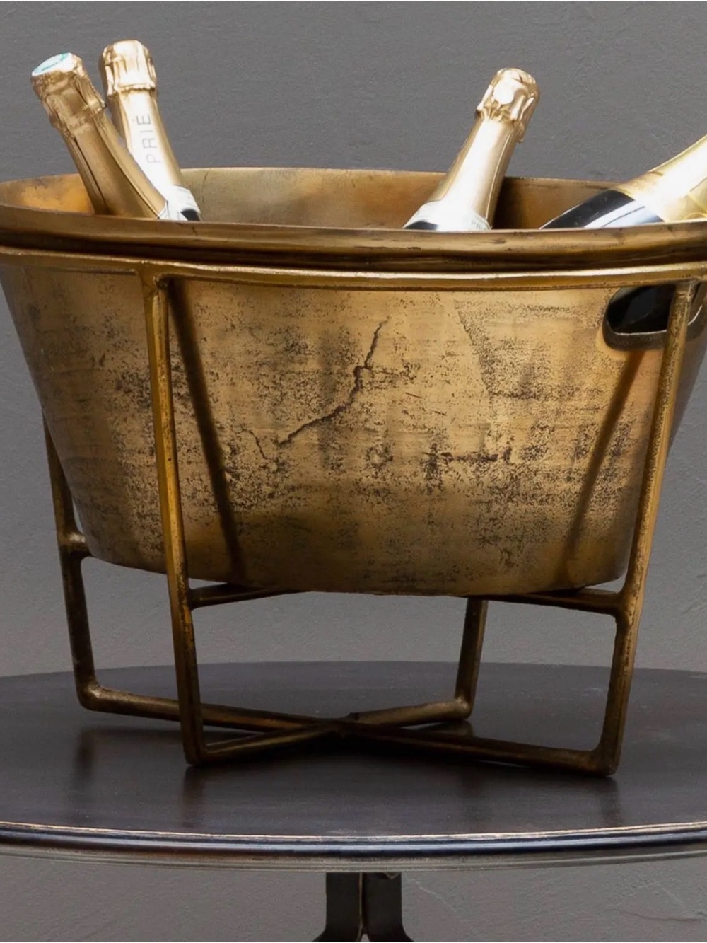 Oversized Gold Metal Champagne Ice Bucket